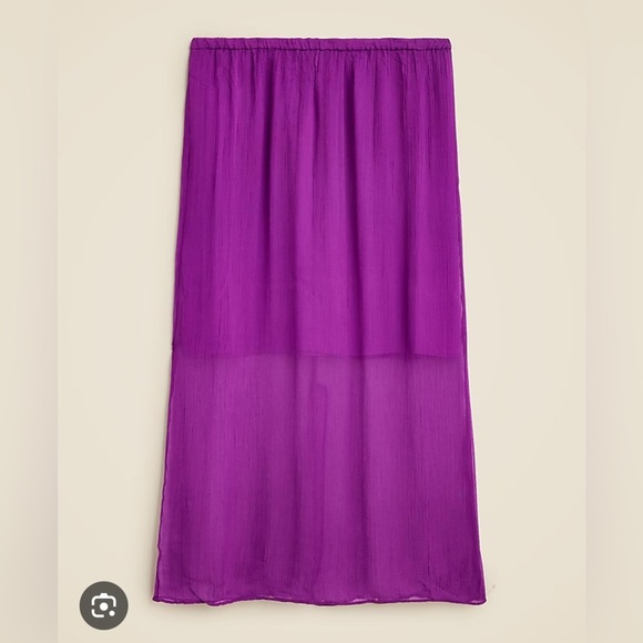 J Crew Skirt Gwyneth Layered Slip Skirt Purple Crinkle Chiffon Size Large Midi - Picture 3 of 8